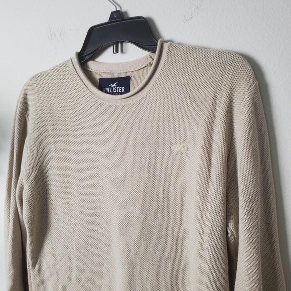 Hollister Men's Beige Cream Long Sleeve Knit Shirt Size Small - Picture 2 of 8